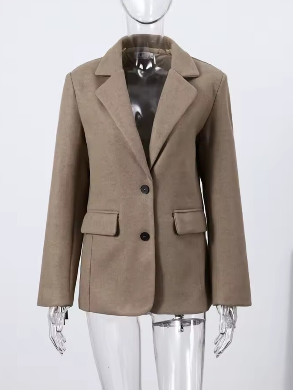 Elegant Women Blazer Coat Turn down Collar Full Sleeve Tassel Solid Thick Warm J - Picture 4 of 11